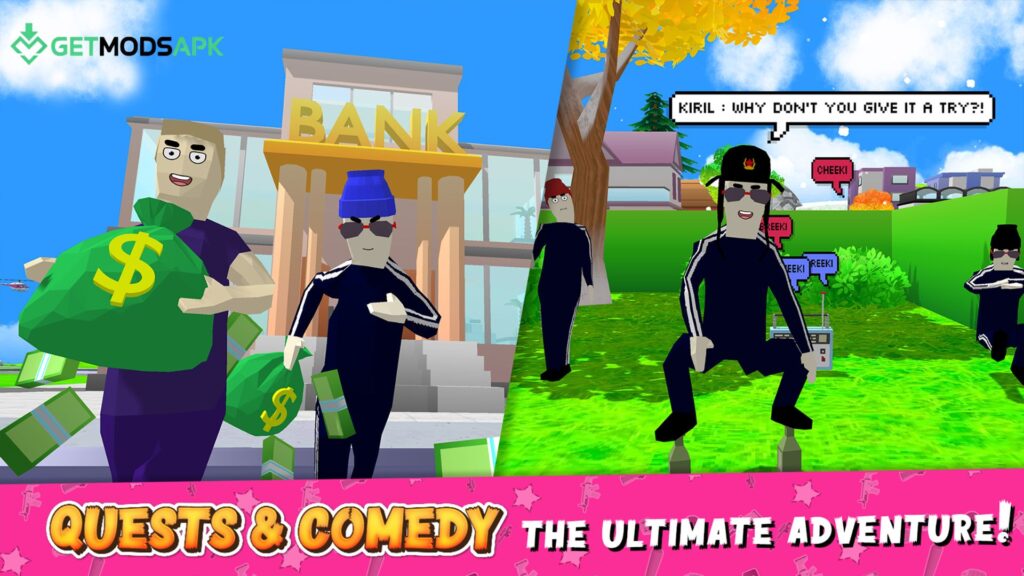 Download Dude Theft Wars MOD APK v0.9.1.0b untuk Android (Fitur Lengkap) Fitur Tambahan Dude Theft Wars