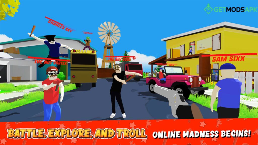 Download Dude Theft Wars MOD APK v0.9.1.0b untuk Android (Fitur Lengkap) Mode Multiplayer FPS