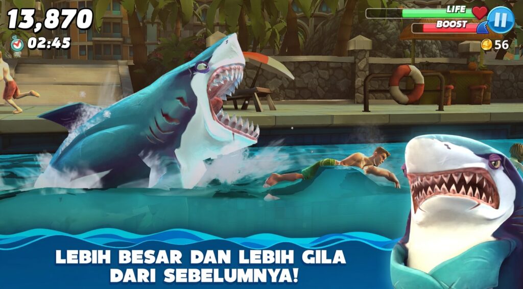 Download Hungry Shark World MOD APK 7.6.6 (Uang & Permata Tanpa Batas) Grafis 3D Berkualitas