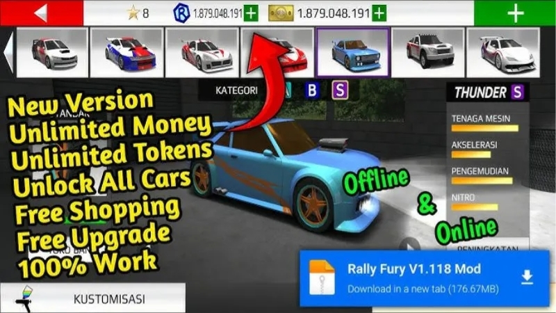 Download Rally Fury MOD APK (No Ads, Unlimited Money) v1.121 Apa yang Menarik dari Rally Fury Mod APK?