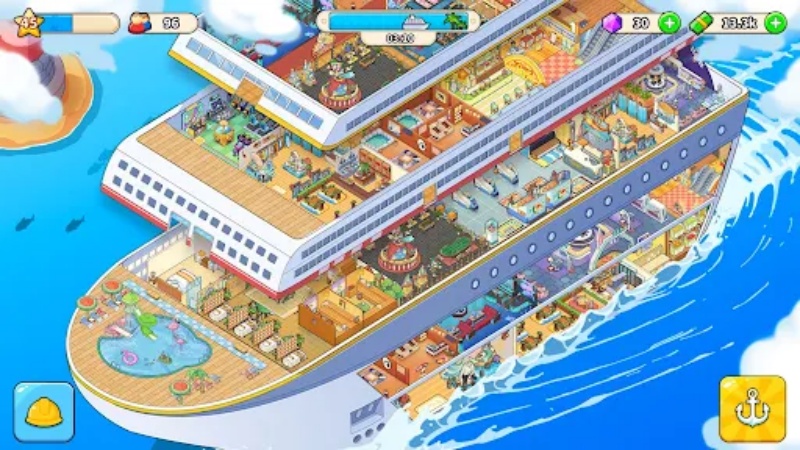 Download My Cruise MOD APK (Berlian Tanpa Batas, Tanpa Iklan) v1.10.0 Membuka Fasilitas dan Mengatur Pendapatan